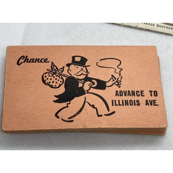Vintage 1954 Parker Bros Monopoly Deeds Chance Missing One‎ Community Chest Card - Picture 5 of 15